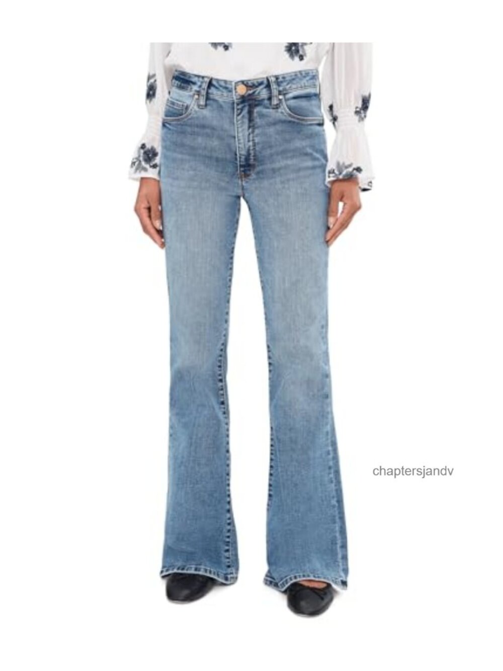 High-Rise Flared Jeans Raw Hem Fab Ab Regular Fit